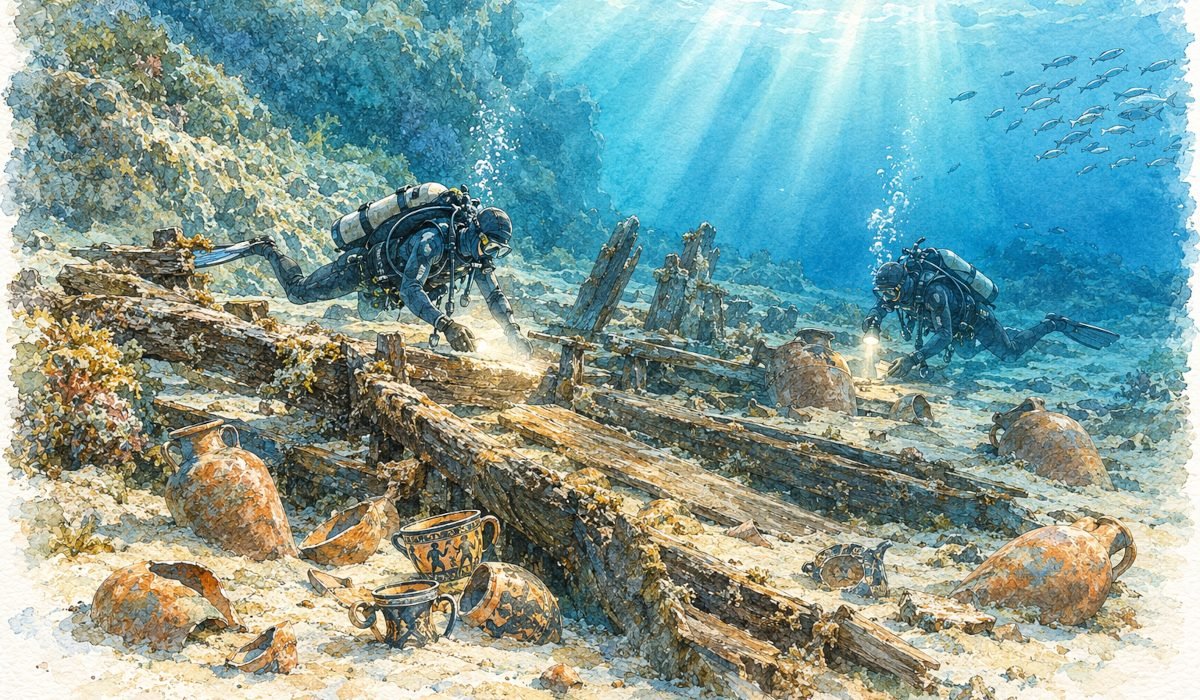 У хорватского острова Вис нашли торговый корабль возрастом 2300 лет